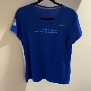 Nike blue dri-fit symbolic blue shirt